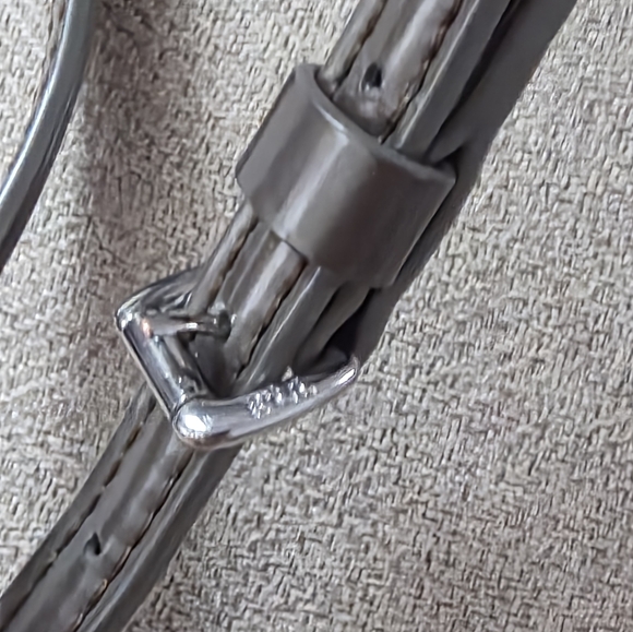 Lauren Ralph Lauren 1967 Taupe Patent Leather, Structured Crossbody Bag - Picture 5 of 11